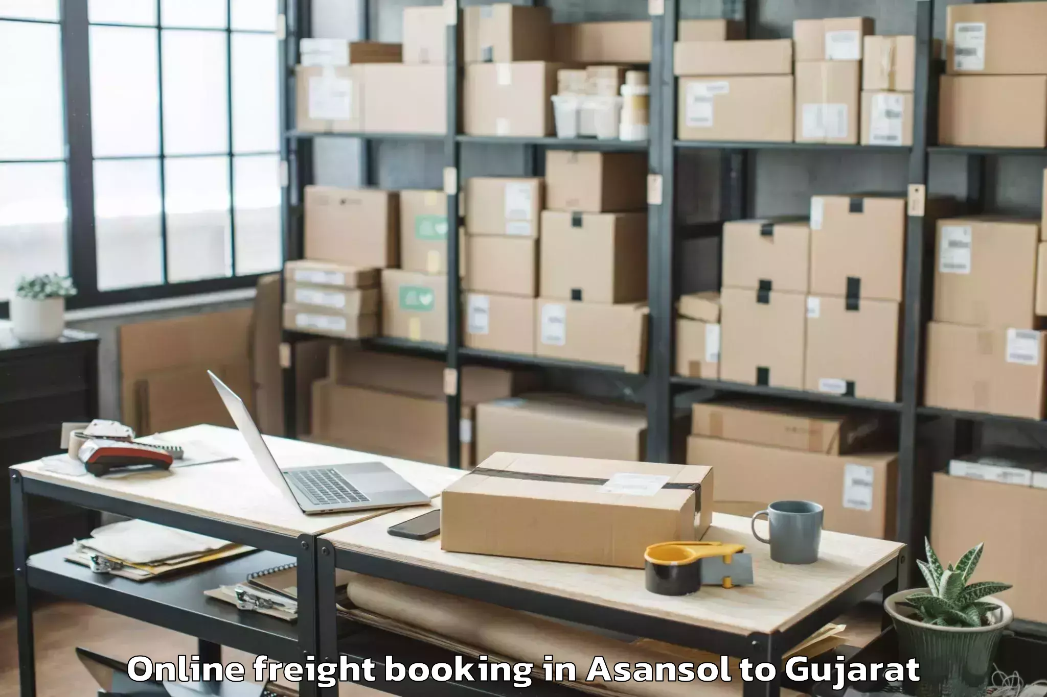 Easy Asansol to Sachin Online Freight Booking Booking